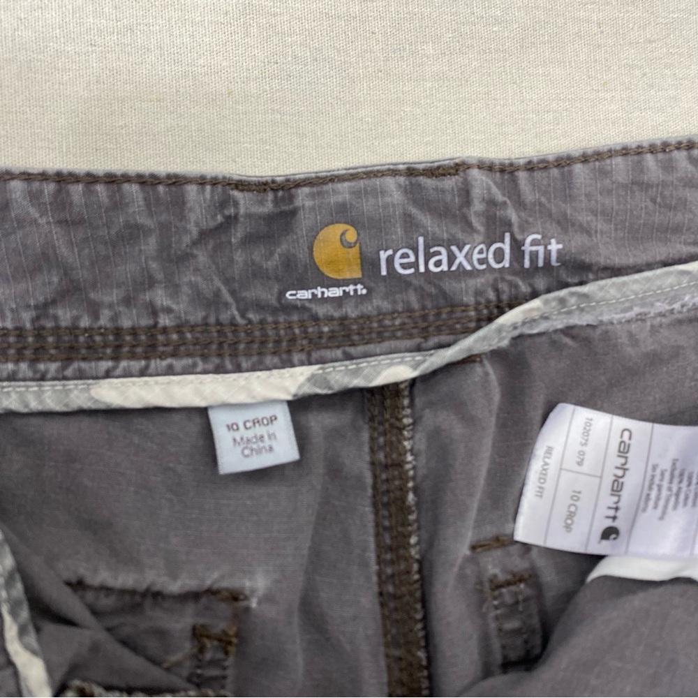 Carhartt Cargo Crop Pants Womens 10 Relaxed Fit Utility Pockets Outdoor Work - Picture 3 of 11